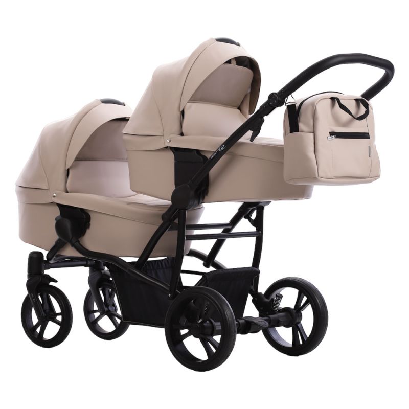 Коляска для двойни Bebetto B 42 24 серый + черная рама