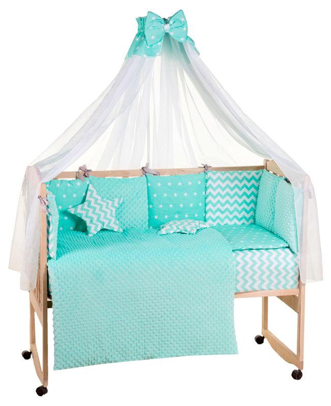 Дитяча постільна білизна Babyroom Bortiki lux-09 плюш бірюзовий