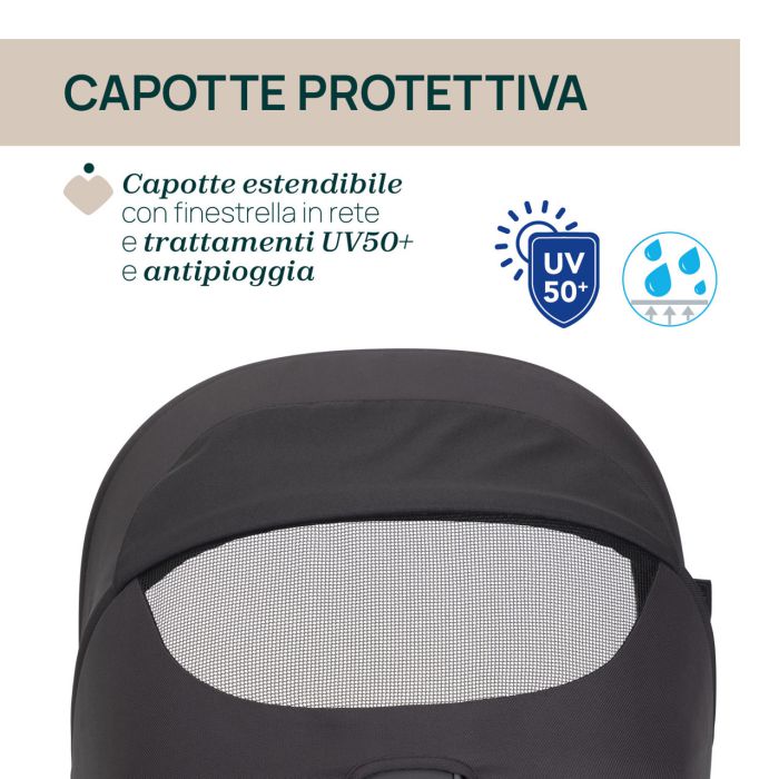 Коляска 2 в 1 Chicco Seety Ebony