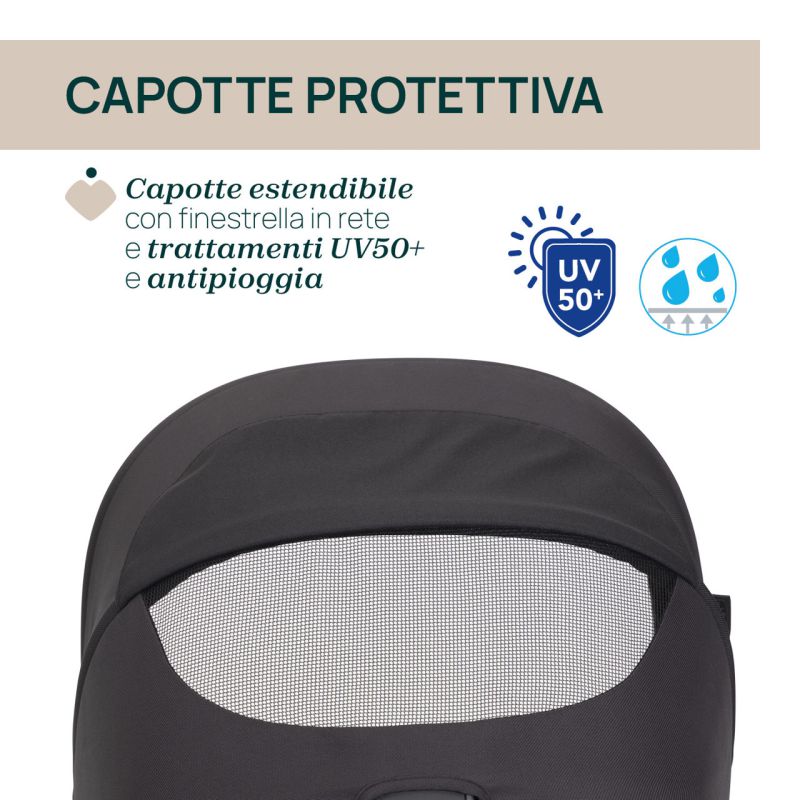 Коляска 2 в 1 Chicco Seety Ebony