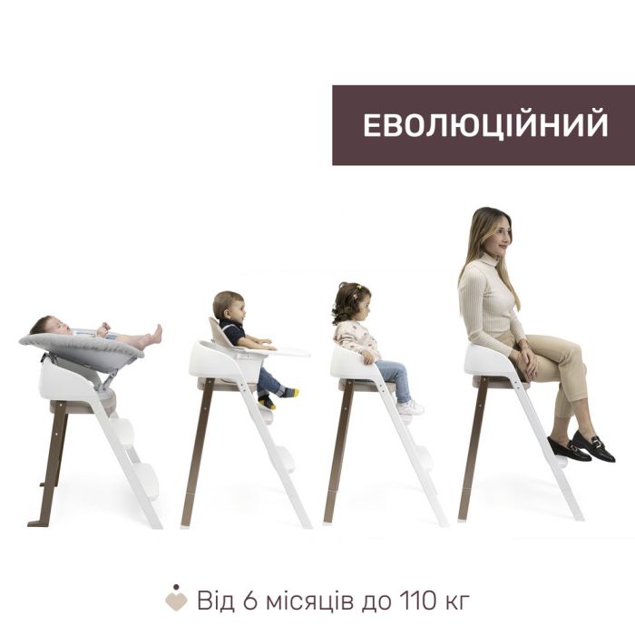 Стільчик для годування Chicco Crescendo Up 3 в 1 Pearl Copper Re-Lux