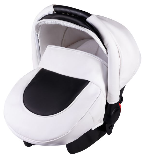 Автокрісло Adamex Carlo шкіра 100% білий - чорний