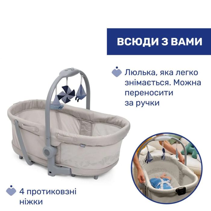 Кроватка-стульчик Chicco Baby Hug Pro 5 в 1 Beige Latte