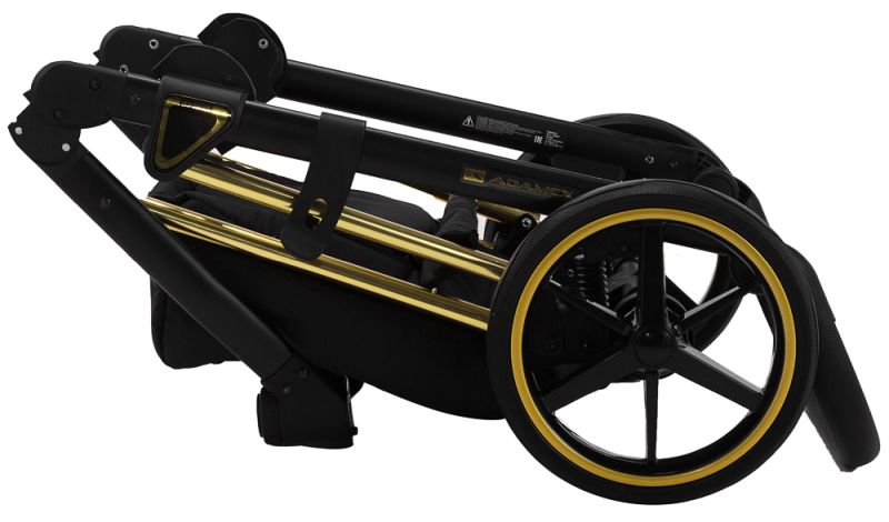 Коляска 2 в 1 Adamex Belissa Special Edidion (Gold) PS-528 капучіно - коричнева шкіра (перфорація)