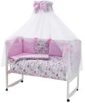 Дитяча постільна білизна Babyroom Classic Bortiki-01 (8 елементів) рожевий (коти)