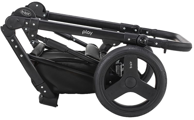 Коляска 2 в 1 Bair Play Plus Soft BPS-834 світло-бежевий - чорний (шкіра)