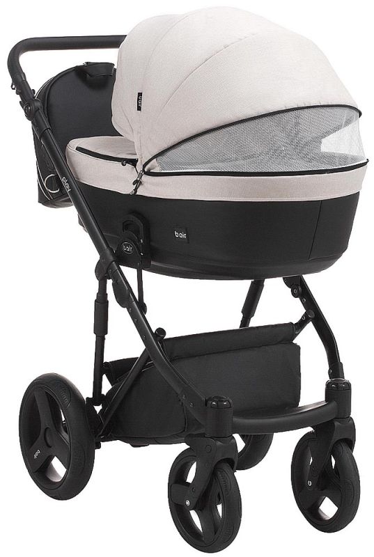Коляска 2 в 1 Bair Play Plus Soft BPS-834 світло-бежевий - чорний (шкіра)