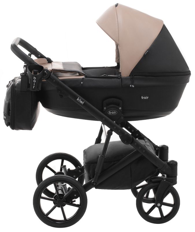 Коляска 2 в 1 Bair Kiwi кожа 100% BK-18/15 капучино - черный