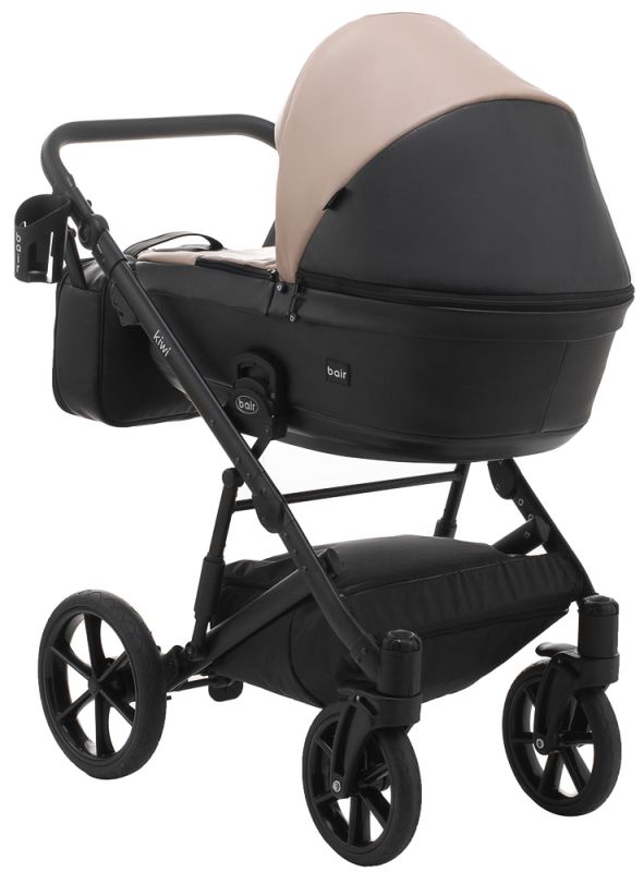 Коляска 2 в 1 Bair Kiwi кожа 100% BK-18/15 капучино - черный