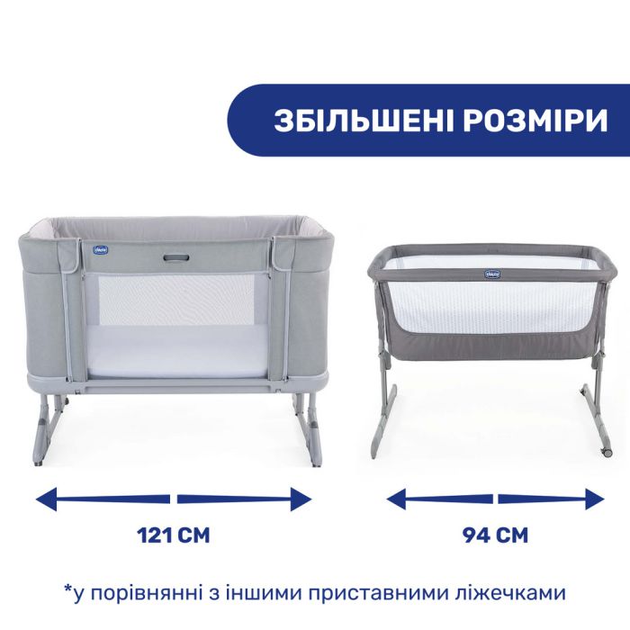 Приставная кроватка Chicco Next2Me Forever Cool Grey