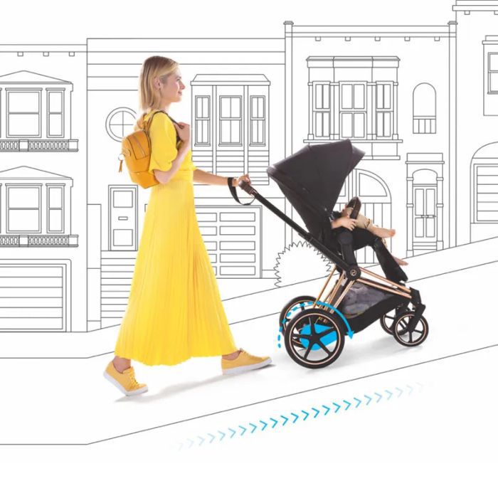 Шасси Cybex e-Priam New Generation с каркасом Matt Black с электроприводом