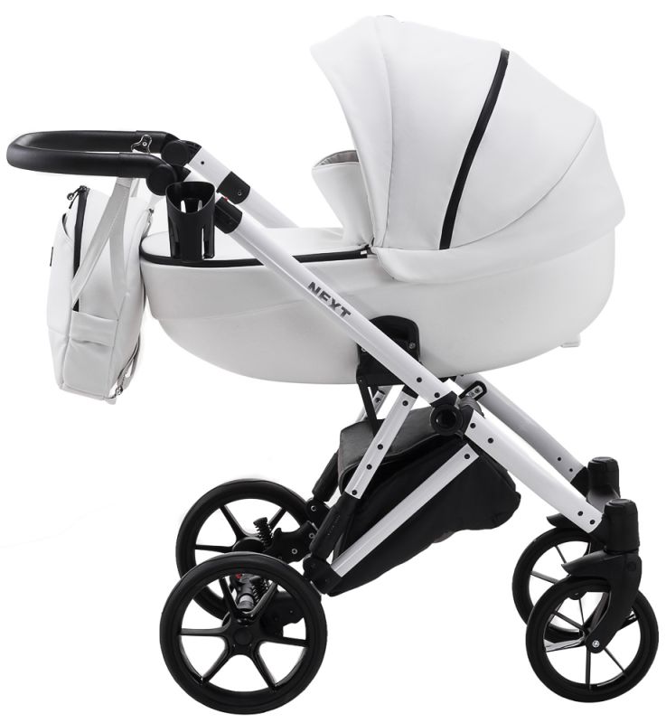 Коляска 2 в 1 Bair Next White кожа 100% 65 белый