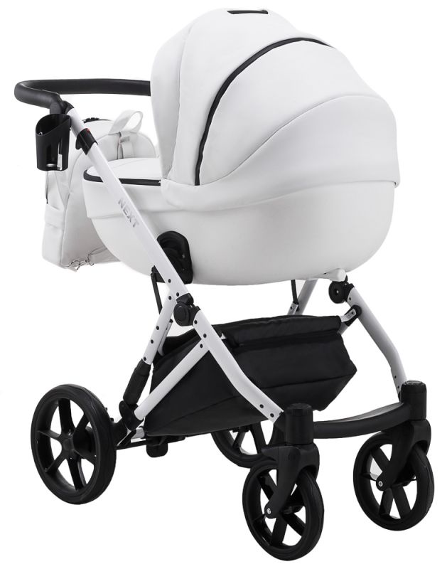 Коляска 2 в 1 Bair Next White кожа 100% 65 белый
