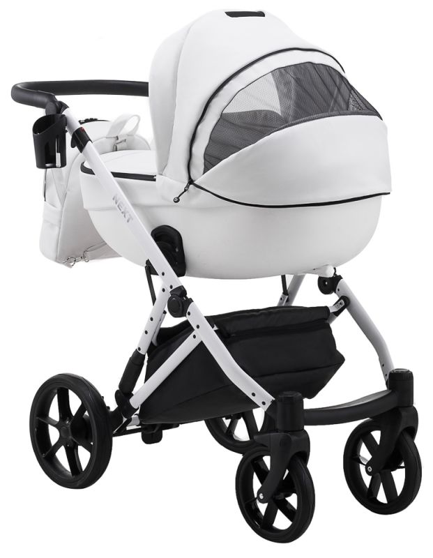 Коляска 2 в 1 Bair Next White кожа 100% 65 белый