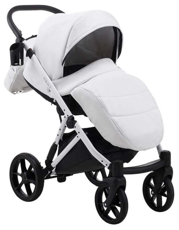 Коляска 2 в 1 Bair Next White кожа 100% 65 белый