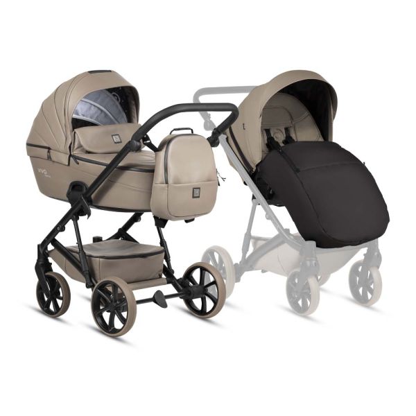 Коляска 2 в 1 TUTIS VIVA6 Plus Leather Cappuccino