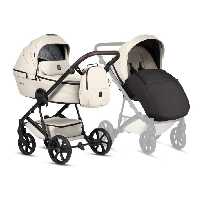 Коляска 2 в 1 TUTIS VIVA6 Plus Leather Vanila