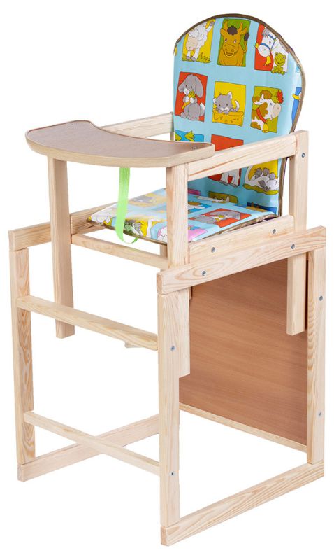 Стільчик-трансформер Наталка Зайчик-11 eko блакитний (тварини у квадратах)