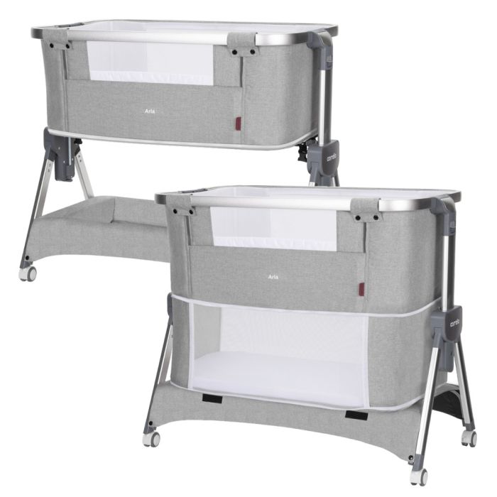 Приставная кроватка-манеж CARRELLO Aria CRL-16401 Silver Grey