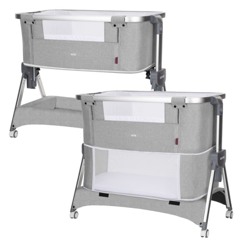 Приставная кроватка-манеж CARRELLO Aria CRL-16401 Silver Grey