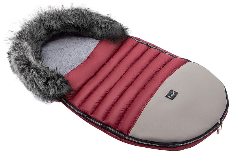 Зимовий конверт Bair Polar premium бордо - сіра шкіра