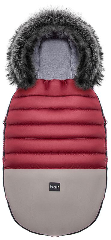 Зимовий конверт Bair Polar premium бордо - сіра шкіра