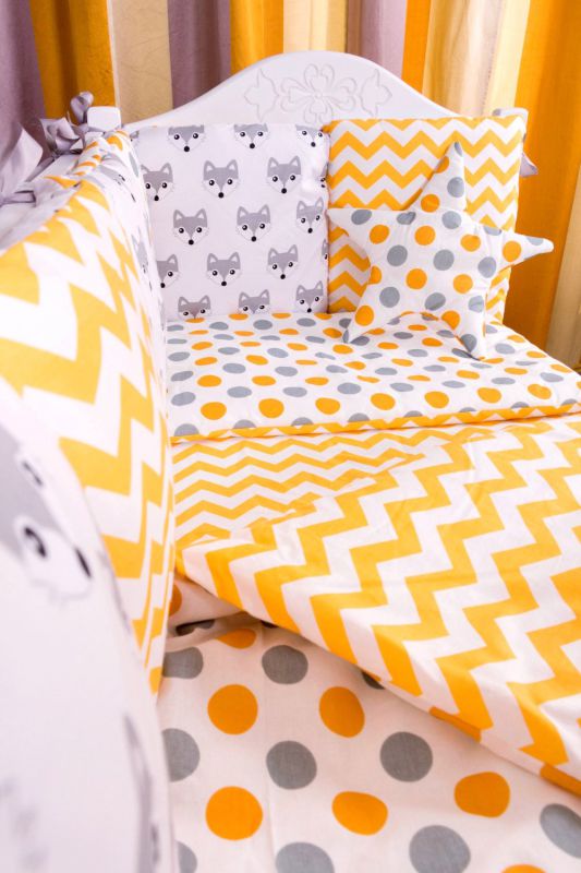 Дитяча постільна білизна Babyroom Bortiki lux-08 fox оранжевий - сірий