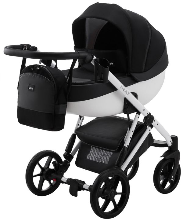 Коляска 2 в 1 Bair Next White Soft 51 чорний