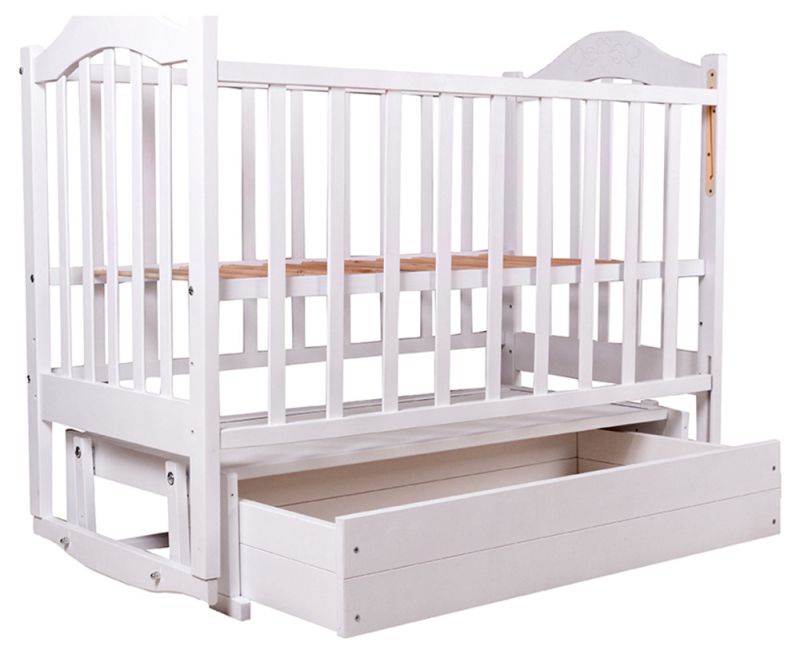 Ліжко Babyroom Діна D301 маятник, ящик біле