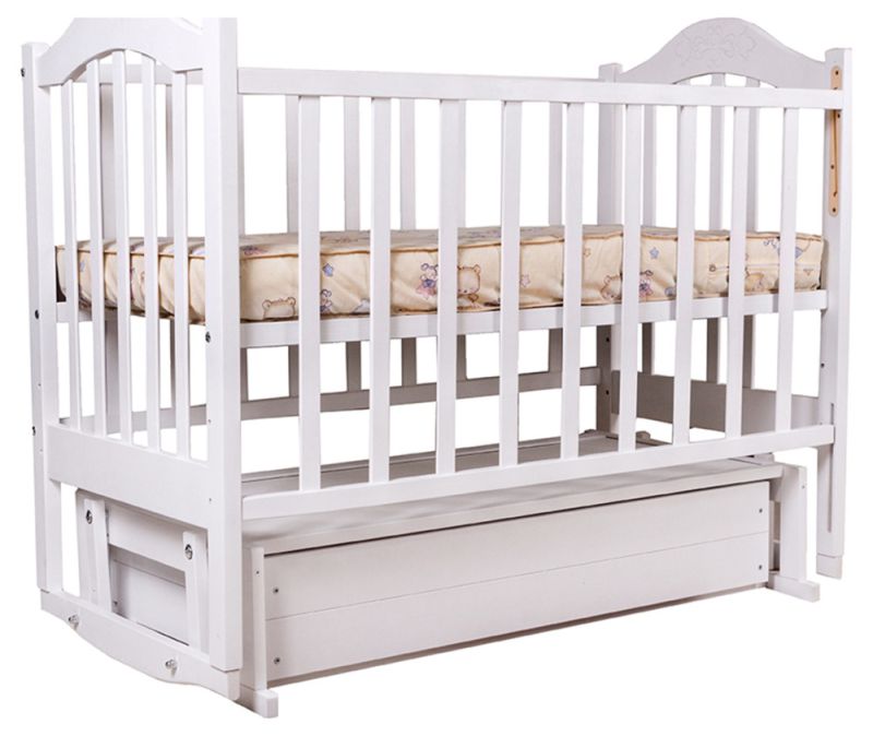 Ліжко Babyroom Діна D301 маятник, ящик біле