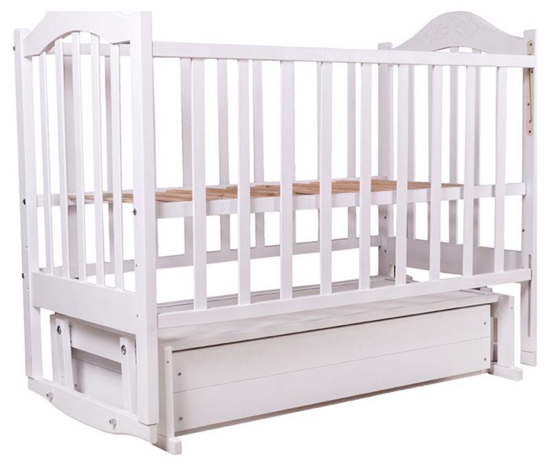 Ліжко Babyroom Діна D301 маятник, ящик біле
