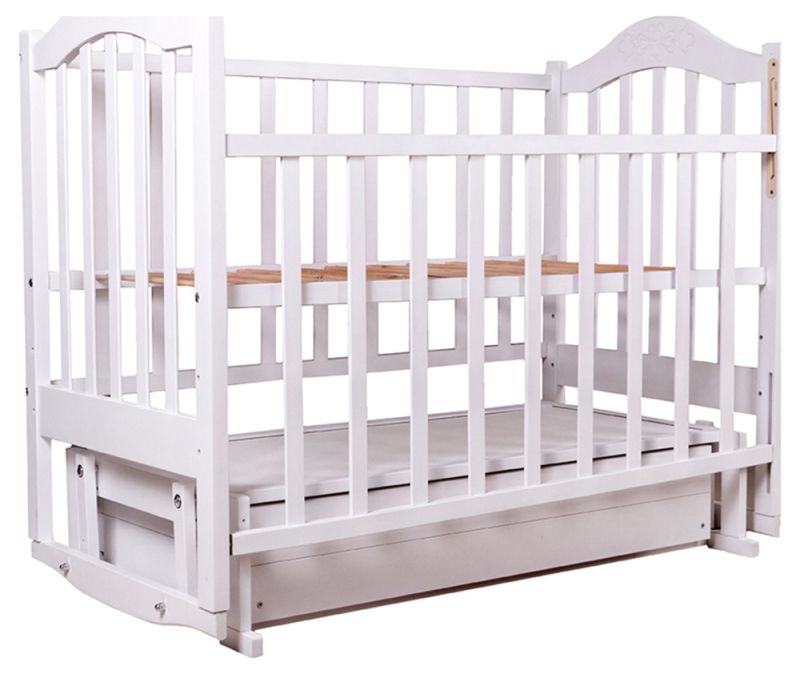 Ліжко Babyroom Діна D301 маятник, ящик біле