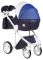 Коляска 2 в 1 Adamex Luciano кожа 100% Q263 темно-синий - синий - белый