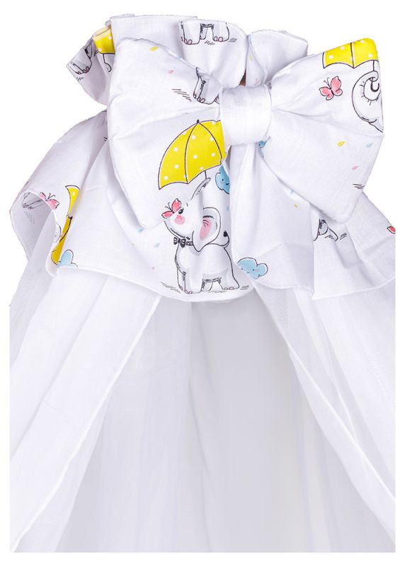 Дитяча постільна білизна Babyroom Comfort-08 білий (слоники з жовтою парасолькою)
