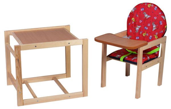 Стільчик-трансформер Наталка Зайчик люкс eko червоний (tweety and bugs banny)