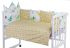 Дитяча постільна білизна Babyroom Classic Bortiki-01 (6 елементів) білий-сірий-гірчичний (динозаври)