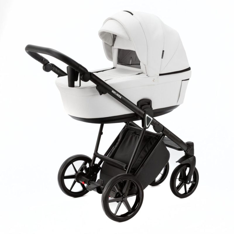 Коляска 2 в 1 Adamex Belissa ECO кожа 100% SA-4 темно-серый