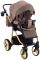 Коляска 2 в 1 Adamex Sierra Polar (Gold) SR430 капучино - коричневая кожа (перфорация)