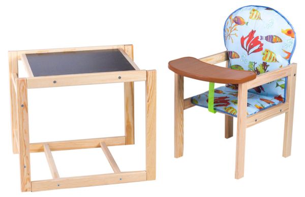 Стільчик-трансформер Наталка Зайчик-11 eko блакитний (рибки)