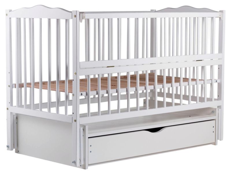 Кровать Babyroom Радуга маятник, ящик, откидной бок DVMYO-3  бук белый