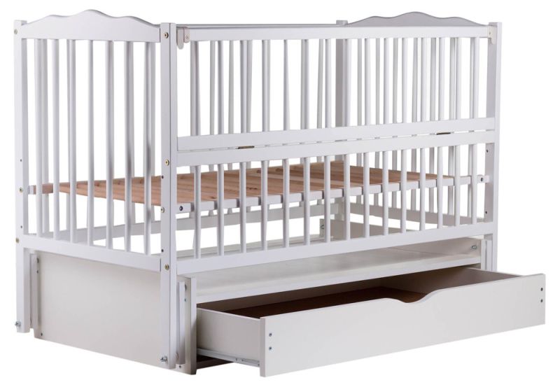 Кровать Babyroom Радуга маятник, ящик, откидной бок DVMYO-3  бук белый