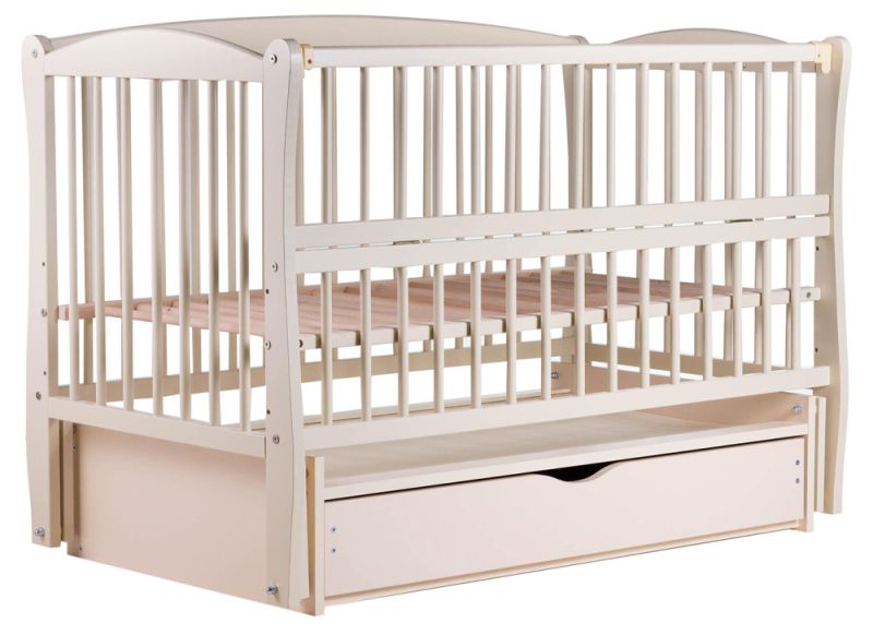 Кровать Babyroom Елит маятник, ящик, откидной бок DEMYO-5  бук слоновая кость