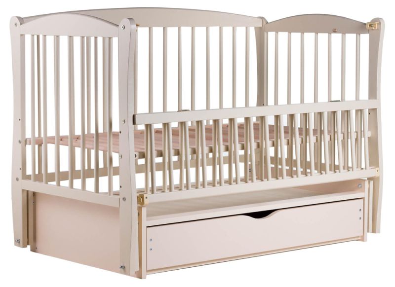 Кровать Babyroom Елит маятник, ящик, откидной бок DEMYO-5  бук слоновая кость
