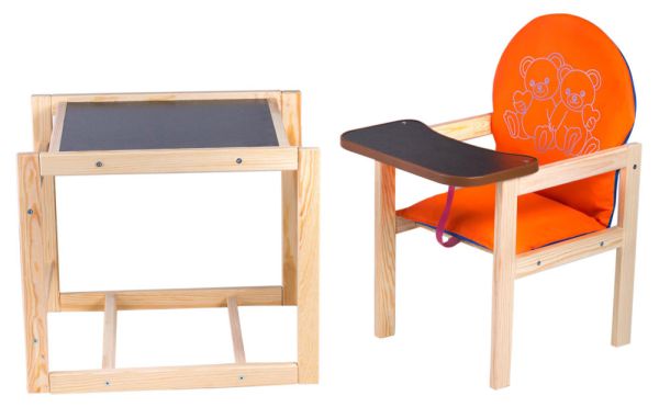 Стільчик-трансформер Наталка Зайчик люкс eko помаранчевий (два ведмедики)