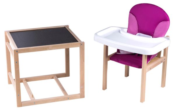 Стульчик- трансформер Babyroom Пони-230 eko без лака пластиковая столешница  малина-розовый Стульчик- трансформер Babyroom Пони-230 eko без лака пластиковая столешница  малина-розовый