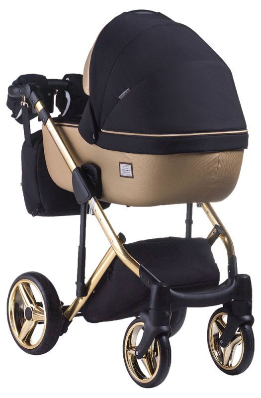 Коляска 2 в 1 Adamex Luciano Polar (Gold) Y828 золотий (шкіра) - чорний