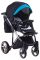 Коляска 2 в 1 Adamex Luciano Polar (Graphite) Y827 синій (шкіра) - чорний