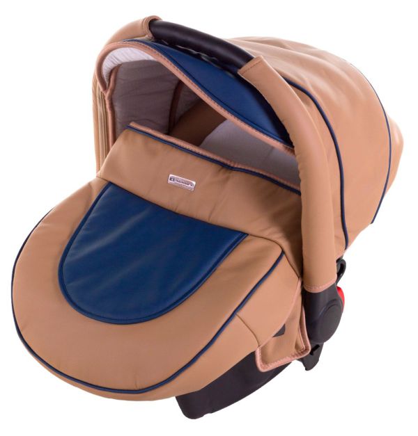 Автокрісло Adamex Carlo шкіра 100% капучино - темно-синій