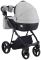Коляска 2 в 1 Adamex Mimi CR205 светло-серый - черная кожа (выдавленная точка)