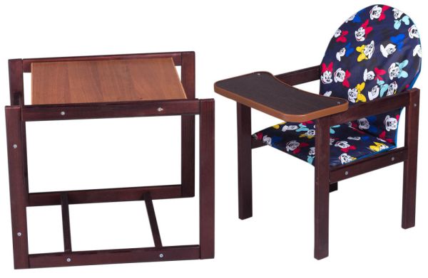 Стільчик-трансформер Наталка Зайчик люкс темний темно-синій (minnie mouse)